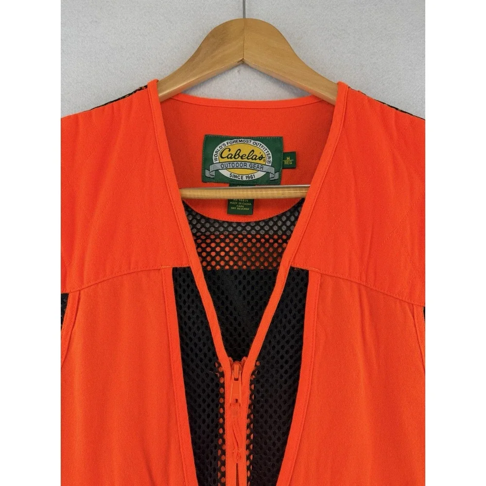Cabela's Blaze Orange Hunting Vest M Reg‎ Mesh Back Game Pouch Pockets